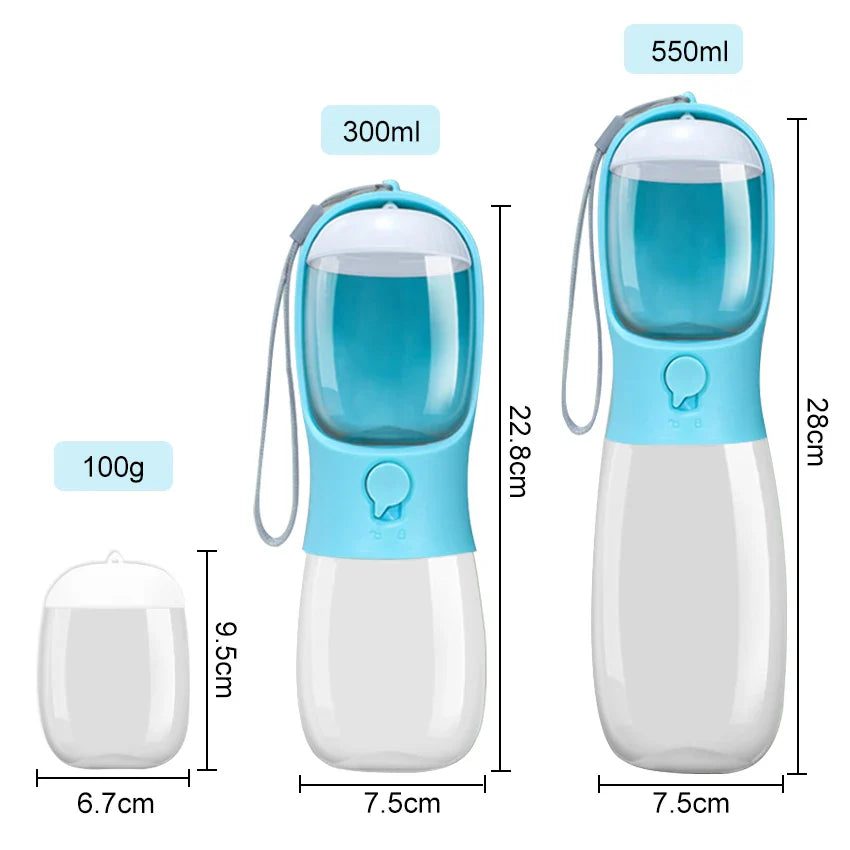 Bärbar vattenflaska och matare för hundar